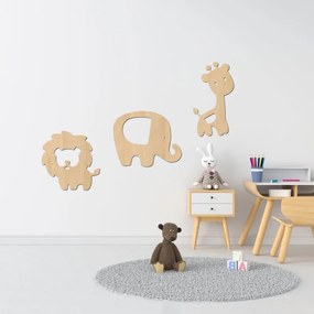 SENTOP | Decor din lemn elefant, leu, girafă - SAFARI