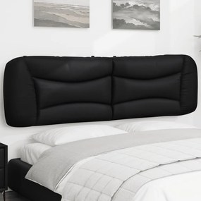 Perna pentru tablie pat, negru, 180 cm, piele artificiala