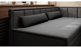 Canapea gri închis extensibilă/cu spațiu de depozitare cu tapițerie din chenille 214 cm Fulgeo – ELTAP