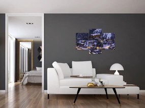 Tablou - orășelul montan iarna (90x60 cm)