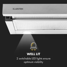 Viola, hota, inox, 59,6 cm, 612 m³ / h, clasa energetica A, argintie