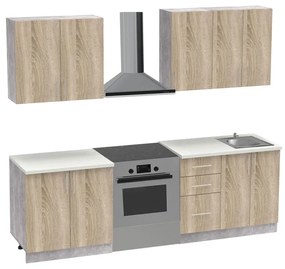 Set mobila bucatarie 4 buc Festa V Pako World Sonoma 160x60x85 cm