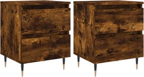 vidaXL Noptiere, 2 buc., stejar fumuriu, 40x35x50 cm, lemn compozit