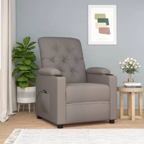 vidaXL Fotoliu rabatabil electric, gri taupe, material textil