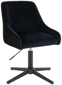 HR920CROSS Scaun Neagră din Catifea cu Bază Neagră