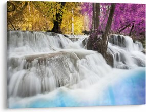 Tablou cu Erawan cascadă în pădure (70x50 cm)