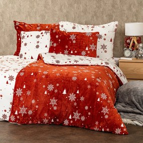 Lenjerie de pat micro-flanelă 4Home Happy winter, 140 x 220 cm, 70 x 90 cm