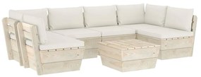 3063590 vidaXL Set mobilier grădină din paleți, 7 piese, cu perne, lemn molid