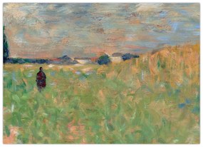 Tablou pe sticlă - Georges Seurat, A Summer Landscape, reproducere (70x50 cm)