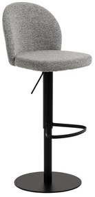Scaun de bar negru/gri cu înălțime ajustabilă (înălțime șezut 55 cm) Patricia – Actona