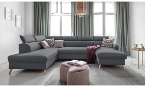 Colțar gri închis extensibil (cu colț pe partea stângă ) Sweet Harmony – Miuform