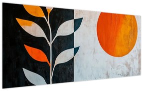 Tablou - Abstracție cu plantă și soare (120x50 cm)