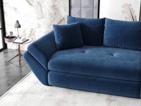 Canapea extensibilă dumonde cu ladă de depozitare si sezut confortabil din spuma high-density, Loana Zoom Albastru 300x100 cm