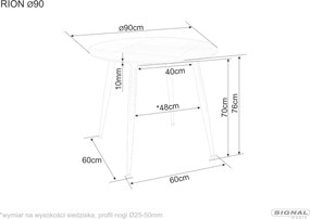 Masa Rion neagra ø90 cm