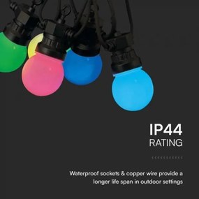 Lanț LED RGB de exterior STRING 13 m 15xLED/0,5W/230V IP44