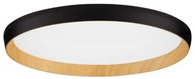Plafoniera LED design decorativ VOMOS negru/lemn D-40cm
