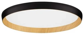 Plafoniera LED design decorativ VOMOS negru/lemn D-40cm