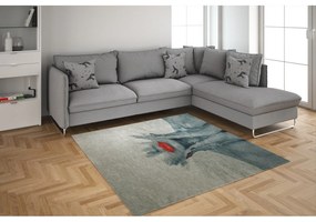 Covor OAKLEE, 160x230 cm, forma dreptunghiulara, poliester, gri cu imp