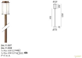 Stalp de exterior, inaltime 125cm cu protectie IP44, Loggia 264.11.OO
