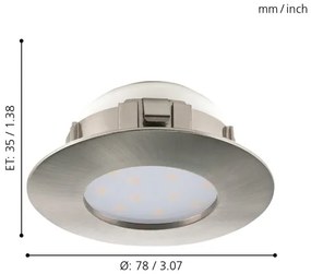 Eglo 95819 - Corp de iluminat LED încastrat PINEDA LED/4,9W/230V