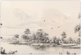 Tablou - Vintage peisaj desen peisaj (90x60 cm)