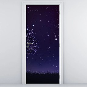 Fototapet pentru ușă - Noapte surprinsă prin ilustrație (95x205cm)