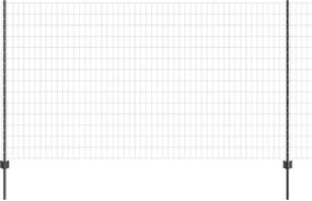 vidaXL Gard cu Stâlp Gri 1,4 x 10 m Oțel și PVC