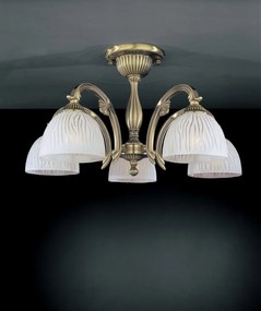 Lustra aplicata cu 5 brate clasica design italian din alama, sticla 5650 RA-PL. 5670/5