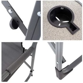 Scaun pliant de camping cu masă și suport pentru băuturi