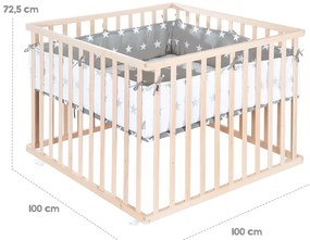 Țarc pentru copii în culoare naturală 100x100 cm – Roba