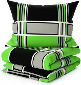 Lenjerie de pat din policoton KARO POLY verde Dimensiune lenjerie de pat: 70 x 90 cm | 140 x 200 cm