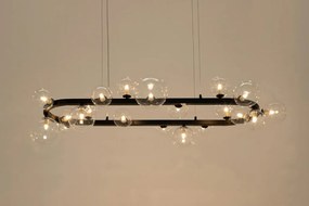 Lustra moderna cu 20 de surse de lumina LINEA Oval 120 negru