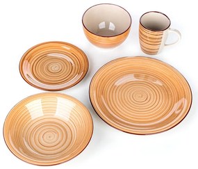 Set de masă ceramic SPIRAL BROWN 30 piese