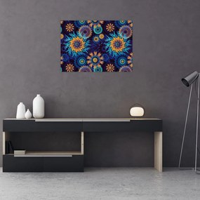 Tablou pe sticlă - 3D flori (70x50 cm)