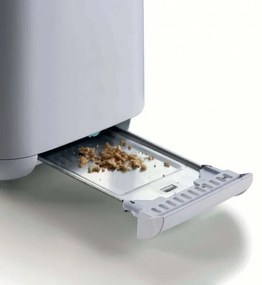 Prajitor de paine Ariete BREAKFAST 0157/04, 760W, 2 felii, Buton stop, 7 trepte, Tava pentru firimituri detasabila, Alb
