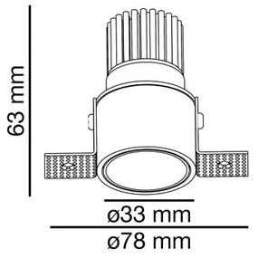 Spot LED dimabil / incastrabil tavan / plafon FOX TRIMLESS negru 5W