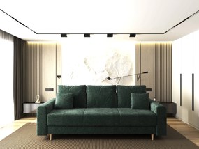 Canapea extensibilă dumonde cu ladă de depozitare si sezut confortabil din spuma high-density, Kronos Euphoria Verde 210x100 cm