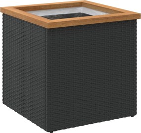 vidaXL Jardinieră, negru, 40x40x40 cm, poliratan