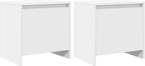 vidaXL Noptiere, 2 buc., alb, 45x34x44,5 cm, PAL