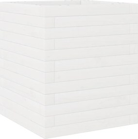 vidaXL Jardinieră de grădină, alb, 40x40x46 cm, lemn masiv de pin