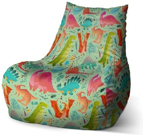 Sac de șezut Bean dinozauri în iarbă - pentru copii, colorat