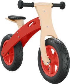 vidaXL Bicicletă echilibru pentru copii, cauciucuri pneumatice, roșu