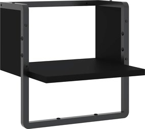 vidaXL Raft de perete cu bare, negru, 30x25x30 cm