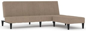 3121283 vidaXL Canapea extensibilă cu 2 locuri cu taburet, taupe, microfibră