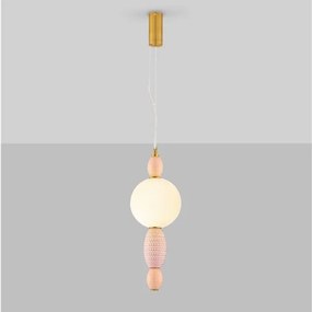 Pendul ceramic design modern LED CLEMENTINE portocaliu/ roz