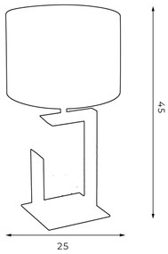 Lampă de masă 1xE27/60W/230V 45 cm neagră/aurie