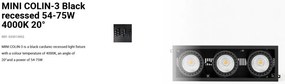 Spot LED incastrabil MINI COLIN-3 Black recessed 54-75W 4000K 20°