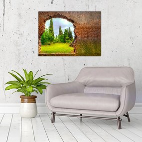 Tablou pe sticlă - Grădina Edenului (70x50 cm)