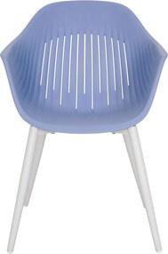 Scaun de grădină din plastic Ballena cu picioare metalice, albastru