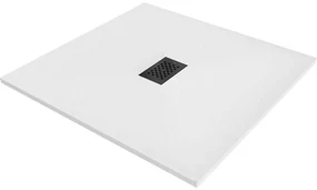 Mexen Hugo cadă pătrată SMC 100 x 100 cm, alb, capac negru - 42101010-B